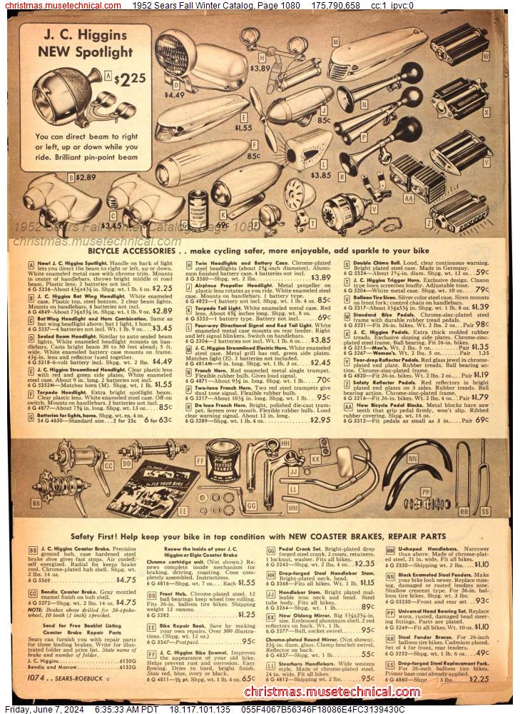 1952 Sears Fall Winter Catalog, Page 1080