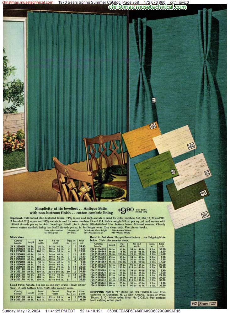 1970 Sears Spring Summer Catalog, Page 958