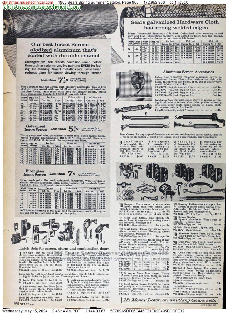 1966 Sears Spring Summer Catalog, Page 966
