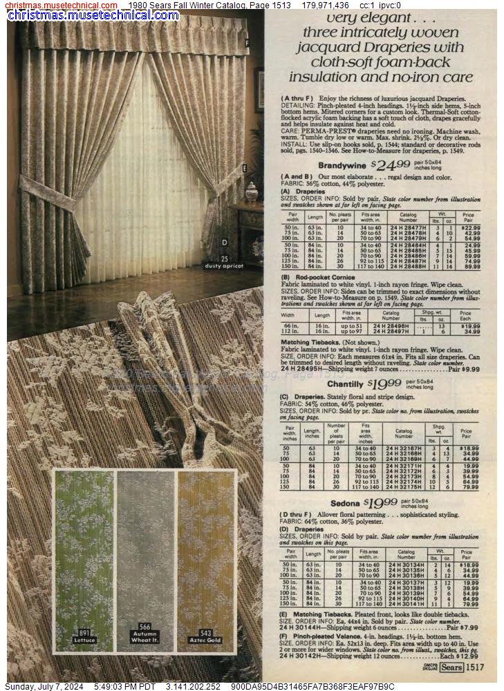 1980 Sears Fall Winter Catalog, Page 1513