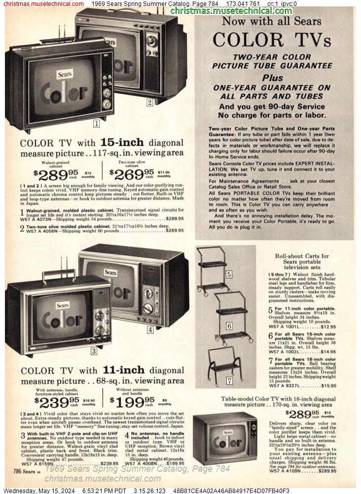 1969 Sears Spring Summer Catalog, Page 784