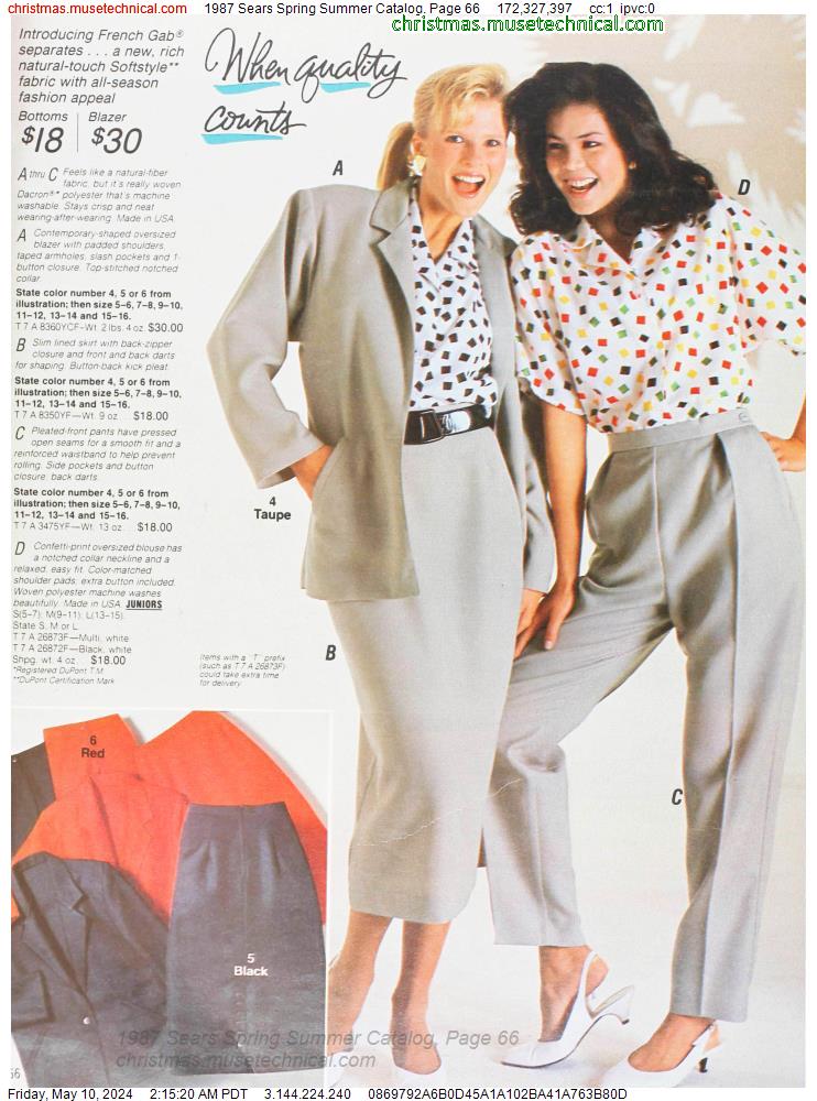 1987 Sears Spring Summer Catalog, Page 66
