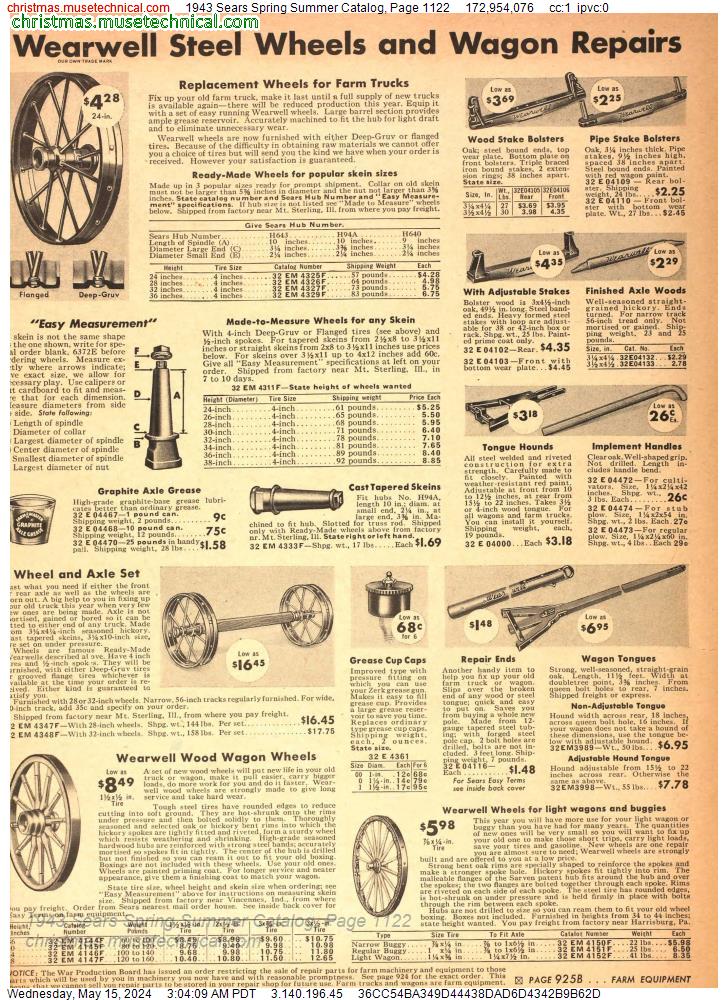1943 Sears Spring Summer Catalog, Page 1122