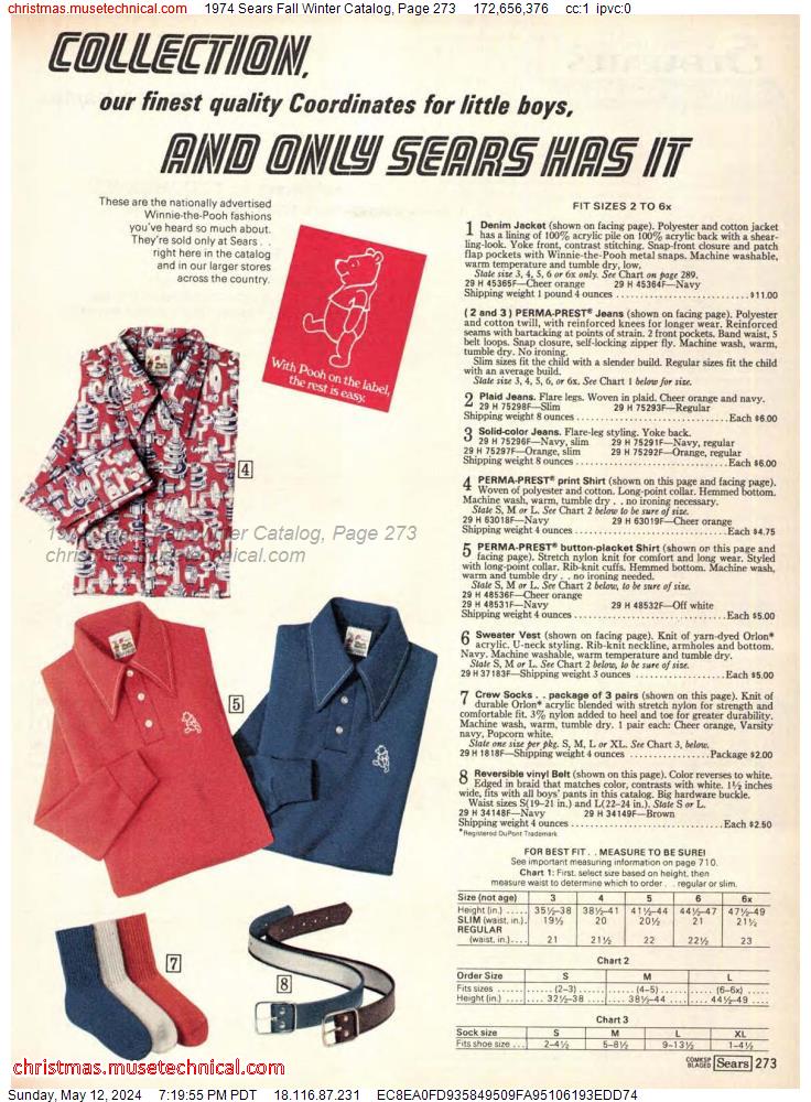1974 Sears Fall Winter Catalog, Page 273