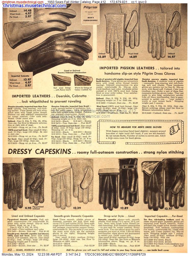 1950 Sears Fall Winter Catalog, Page 412
