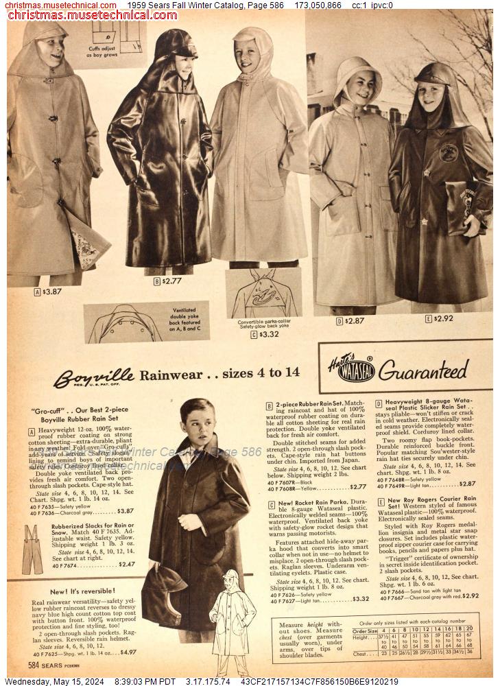 1959 Sears Fall Winter Catalog, Page 586