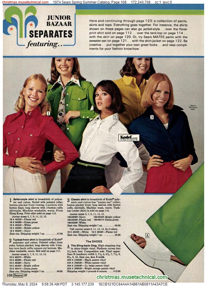 1974 Sears Spring Summer Catalog, Page 108