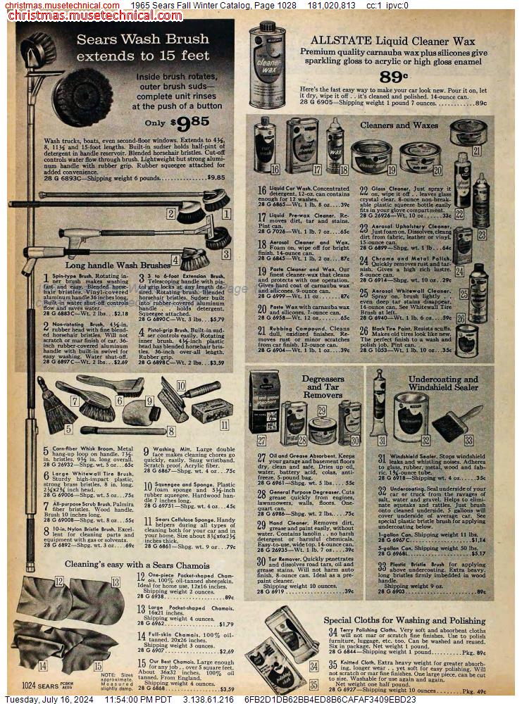 1965 Sears Fall Winter Catalog, Page 1028