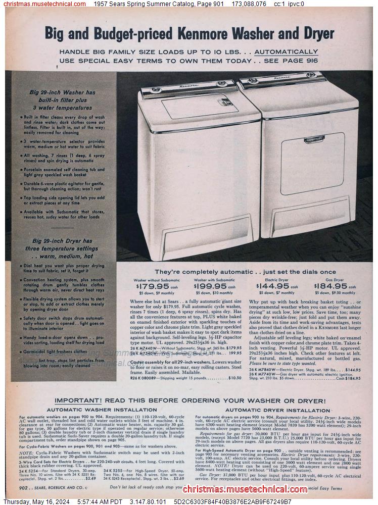 1957 Sears Spring Summer Catalog, Page 901