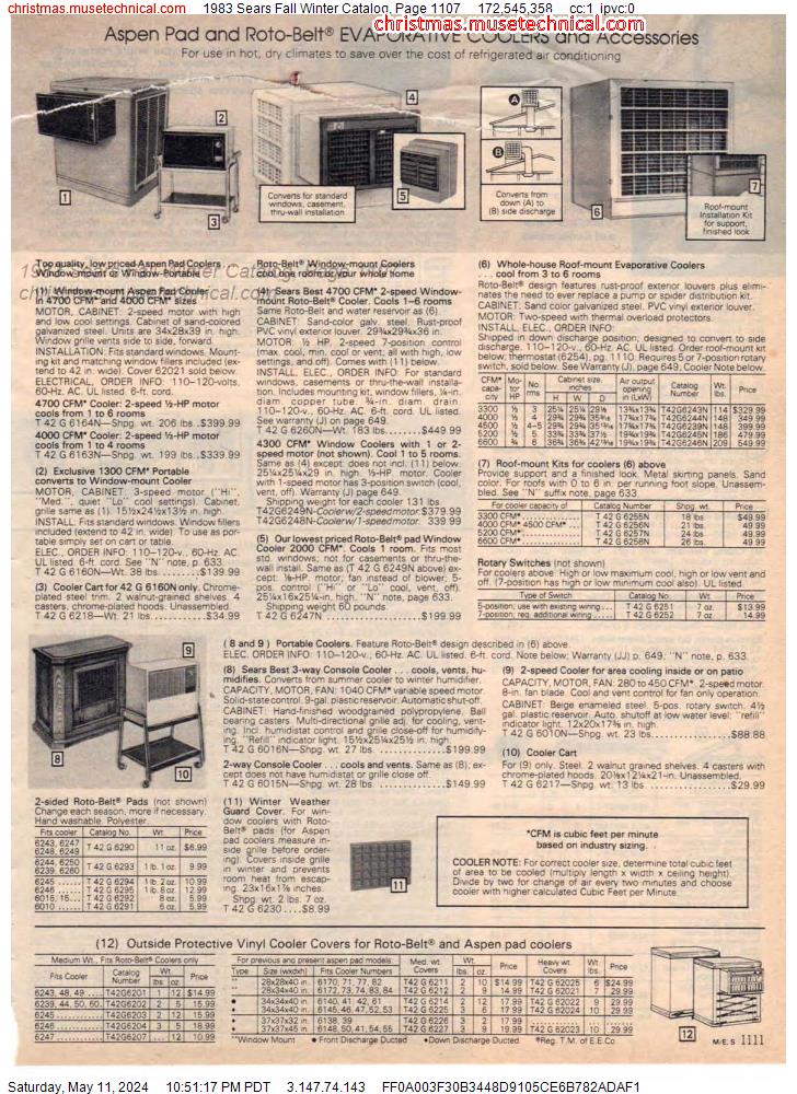 1983 Sears Fall Winter Catalog, Page 1107