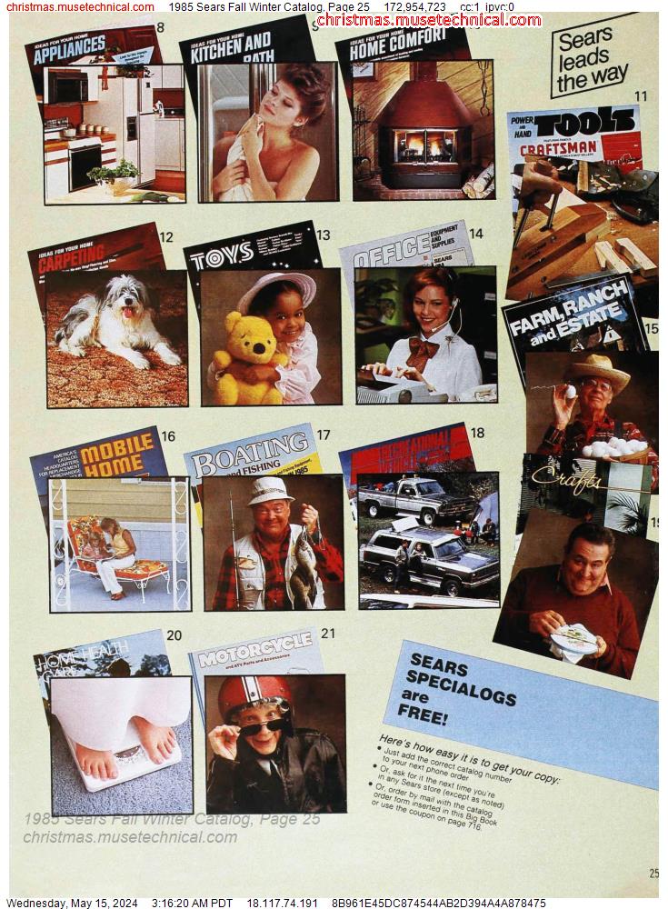 1985 Sears Fall Winter Catalog, Page 25