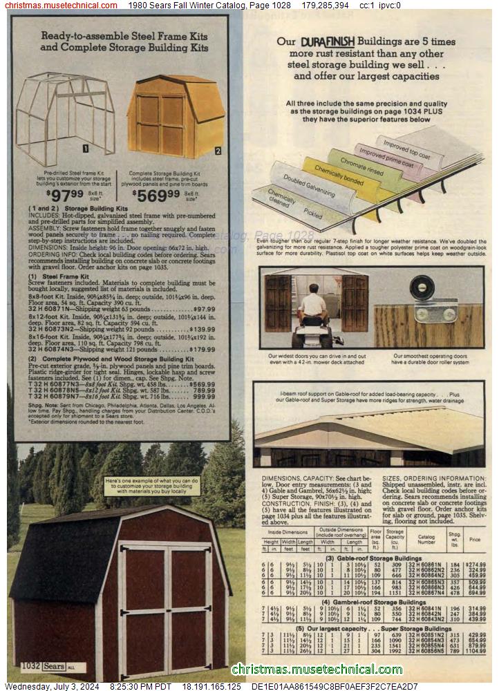 1980 Sears Fall Winter Catalog, Page 1028
