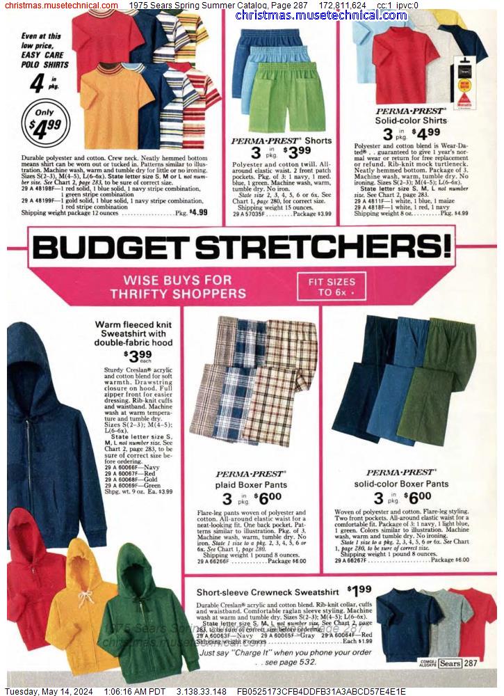 1975 Sears Spring Summer Catalog, Page 287