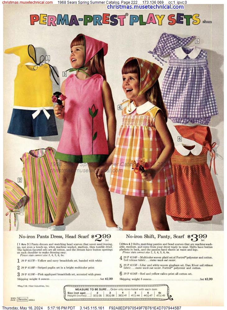 1968 Sears Spring Summer Catalog, Page 222