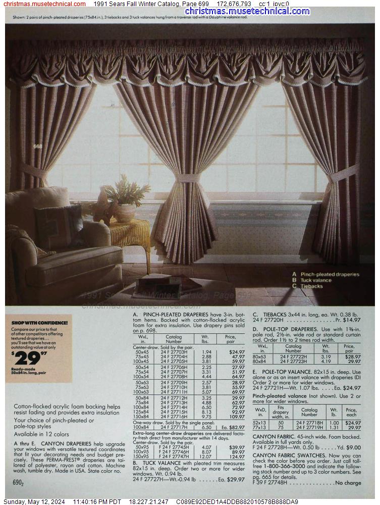 1991 Sears Fall Winter Catalog, Page 699