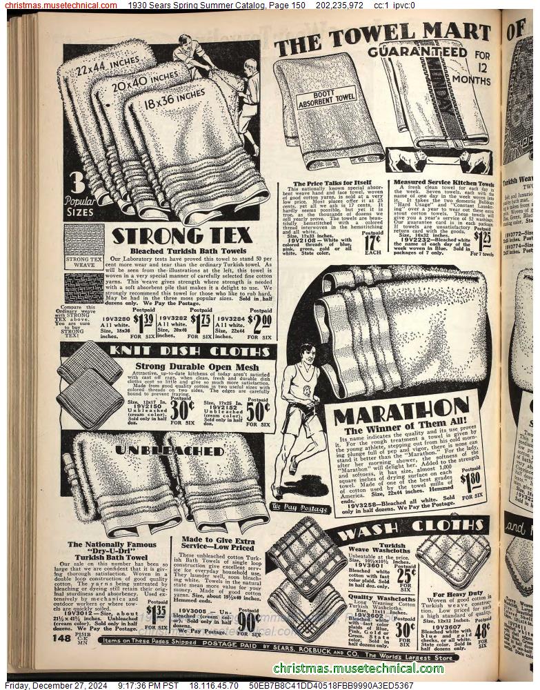 1930 Sears Spring Summer Catalog, Page 150