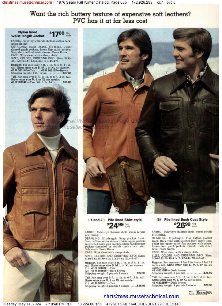 1976 Sears Fall Winter Catalog, Page 605