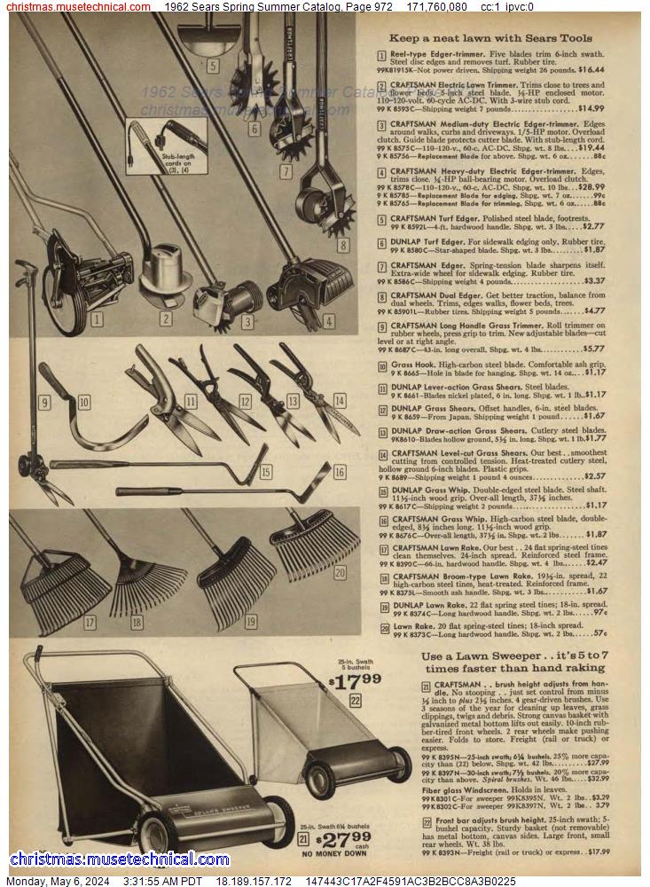 1962 Sears Spring Summer Catalog, Page 972