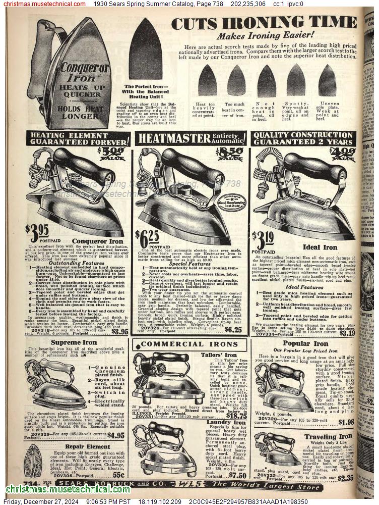 1930 Sears Spring Summer Catalog, Page 738