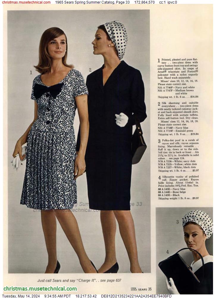 1965 Sears Spring Summer Catalog, Page 33