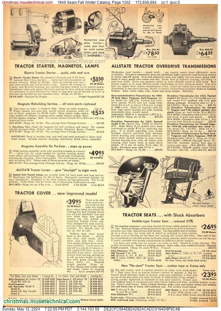1949 Sears Fall Winter Catalog, Page 1302