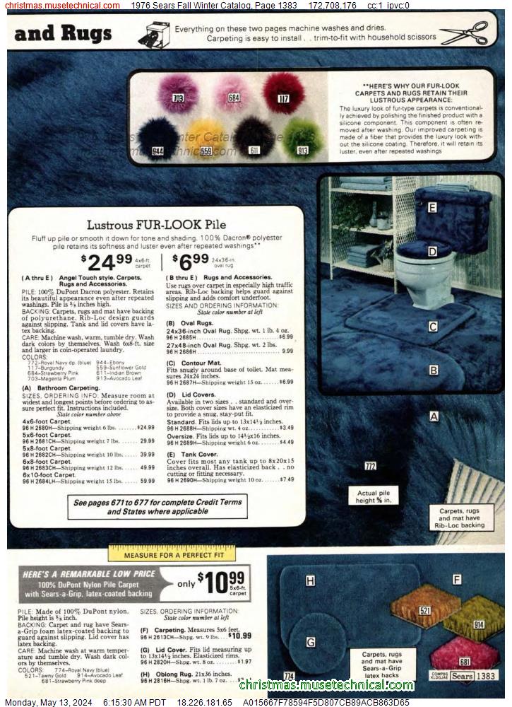 1976 Sears Fall Winter Catalog, Page 1383