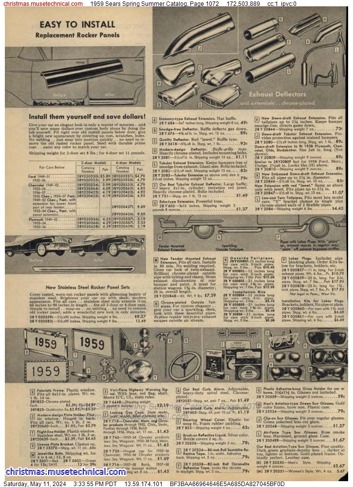1959 Sears Spring Summer Catalog, Page 1072