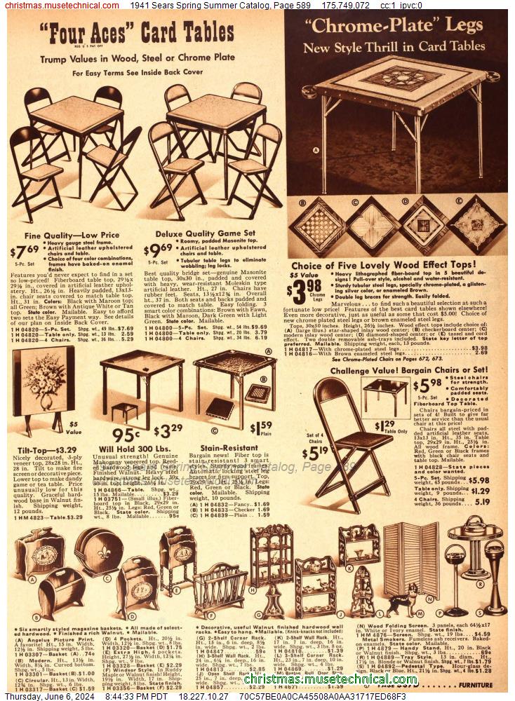 1941 Sears Spring Summer Catalog, Page 589