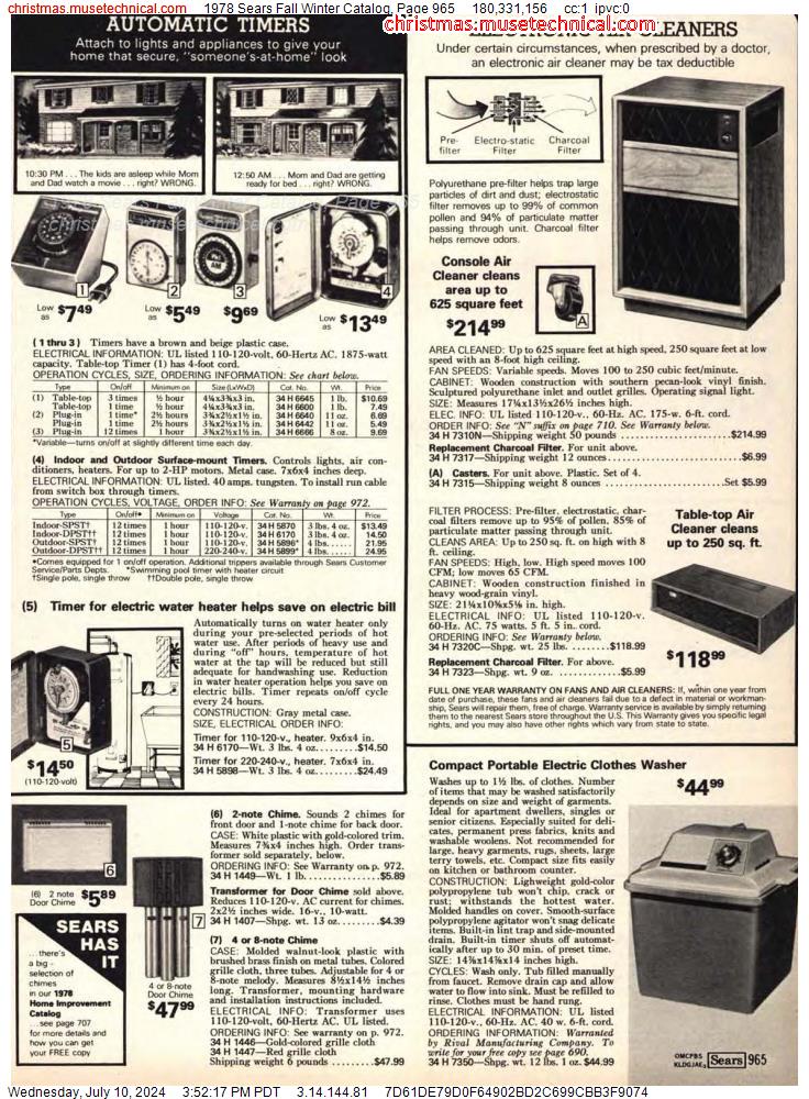1978 Sears Fall Winter Catalog, Page 965