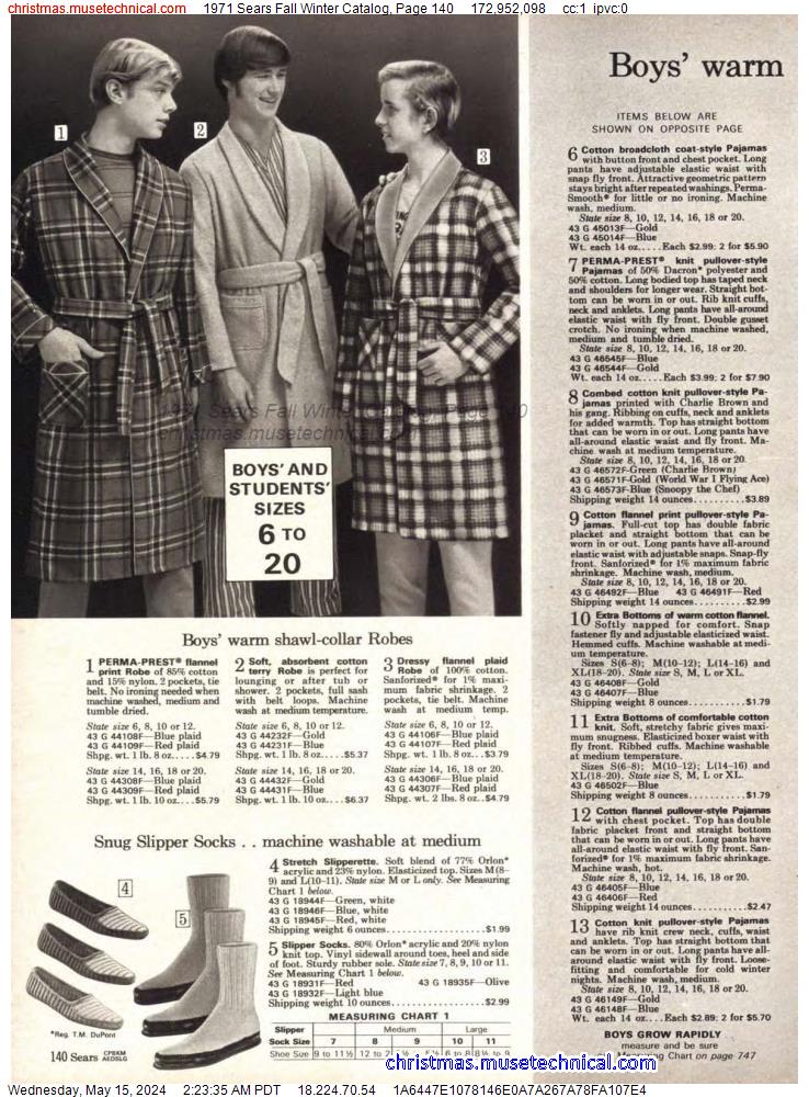 1971 Sears Fall Winter Catalog, Page 140