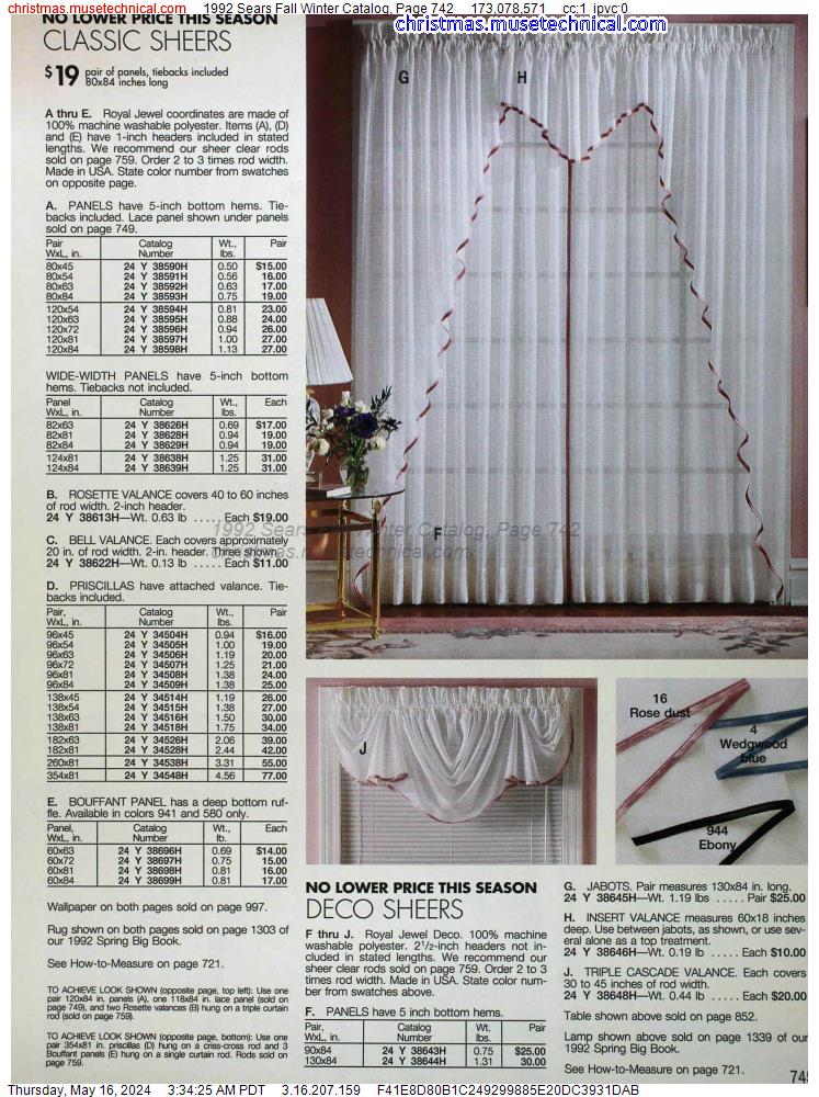 1992 Sears Fall Winter Catalog, Page 742