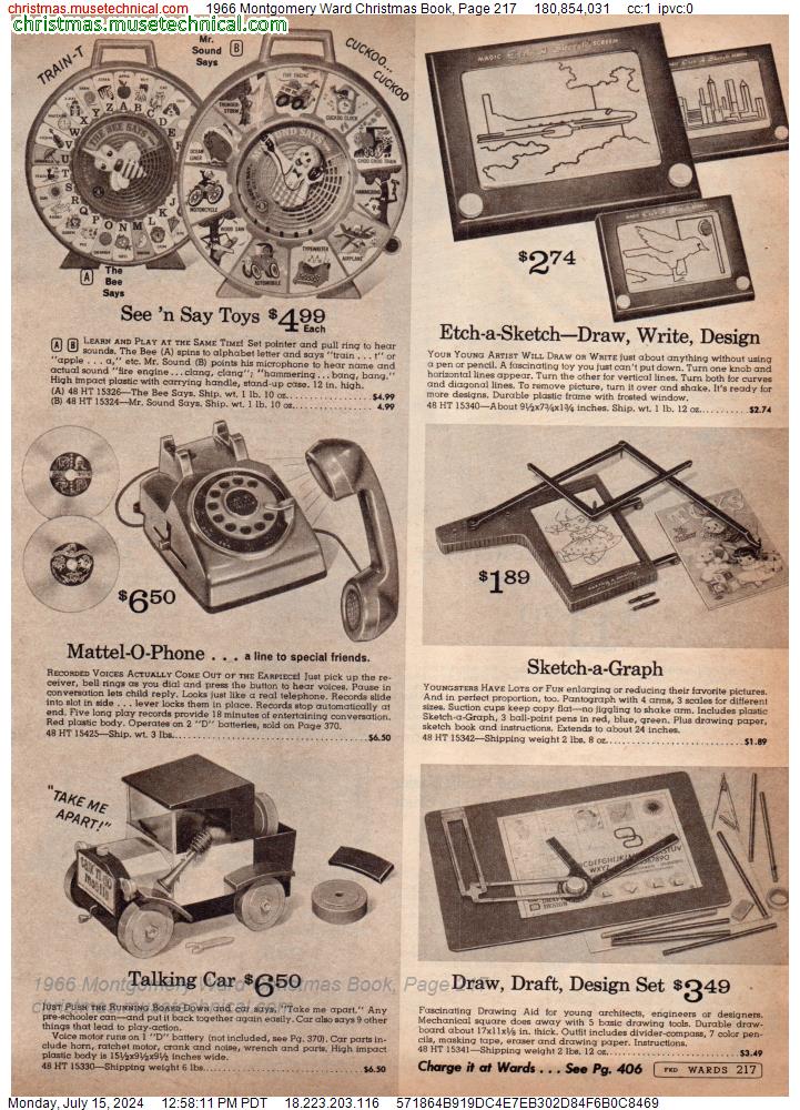 1966 Montgomery Ward Christmas Book, Page 217