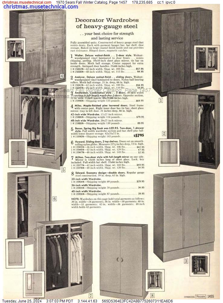 1970 Sears Fall Winter Catalog, Page 1457