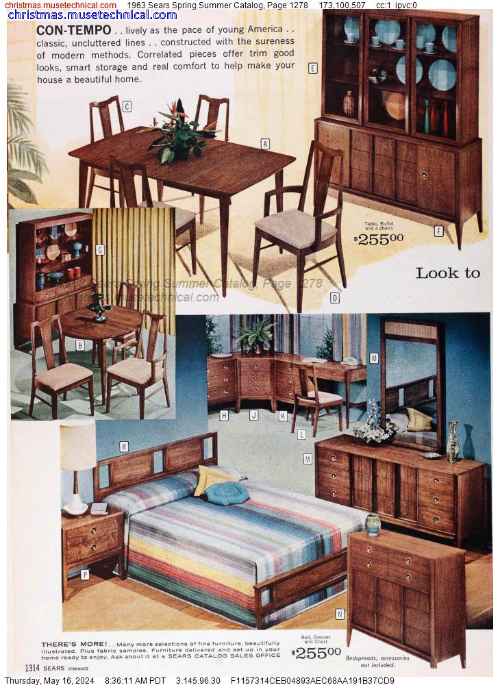 1963 Sears Spring Summer Catalog, Page 1278