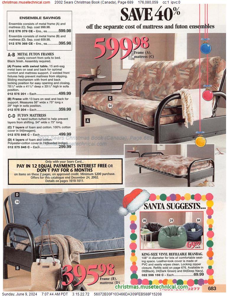2002 Sears Christmas Book (Canada), Page 689