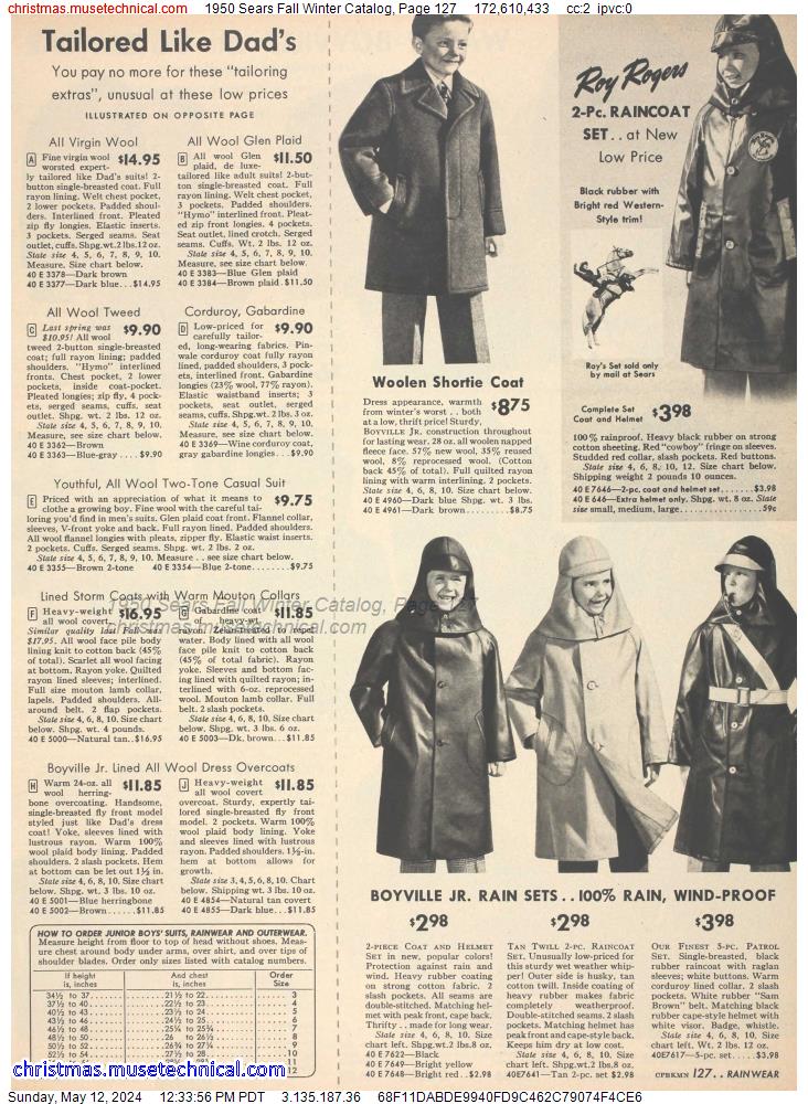 1950 Sears Fall Winter Catalog, Page 127