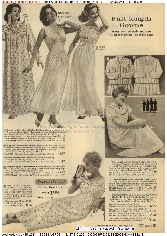 1961 Sears Spring Summer Catalog, Page 233
