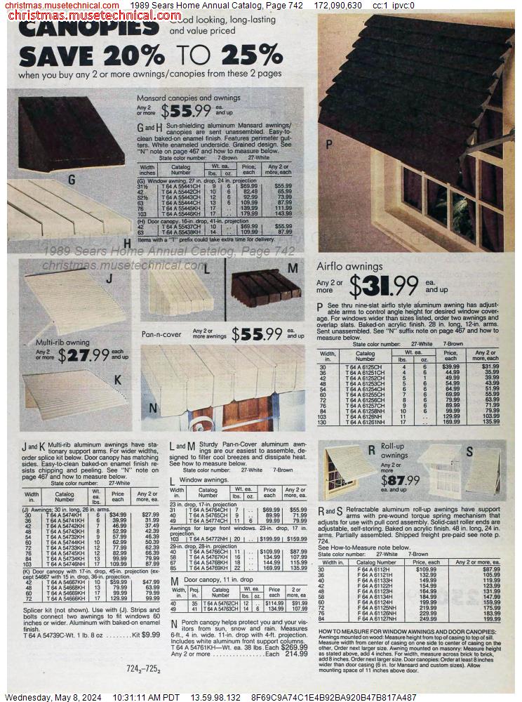 1989 Sears Home Annual Catalog, Page 742
