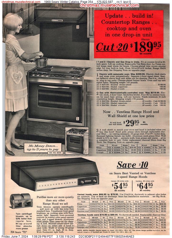 1969 Sears Winter Catalog, Page 354