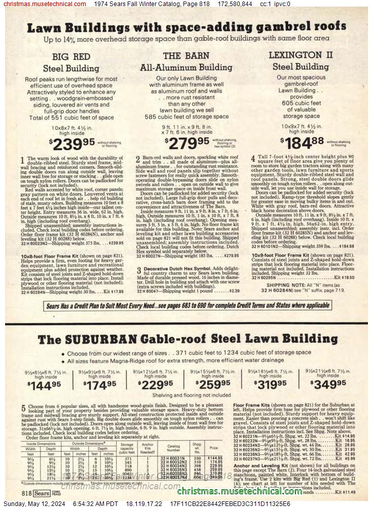 1974 Sears Fall Winter Catalog, Page 818