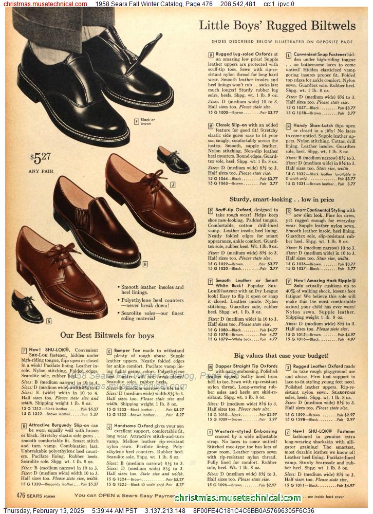 1958 Sears Fall Winter Catalog, Page 476