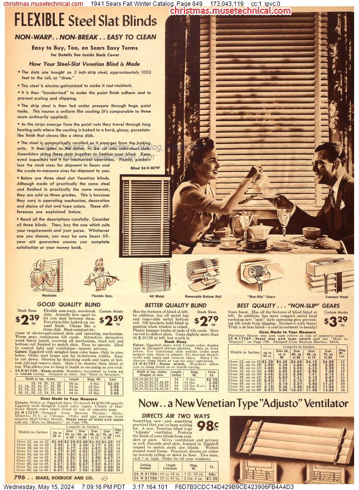 1941 Sears Fall Winter Catalog, Page 849