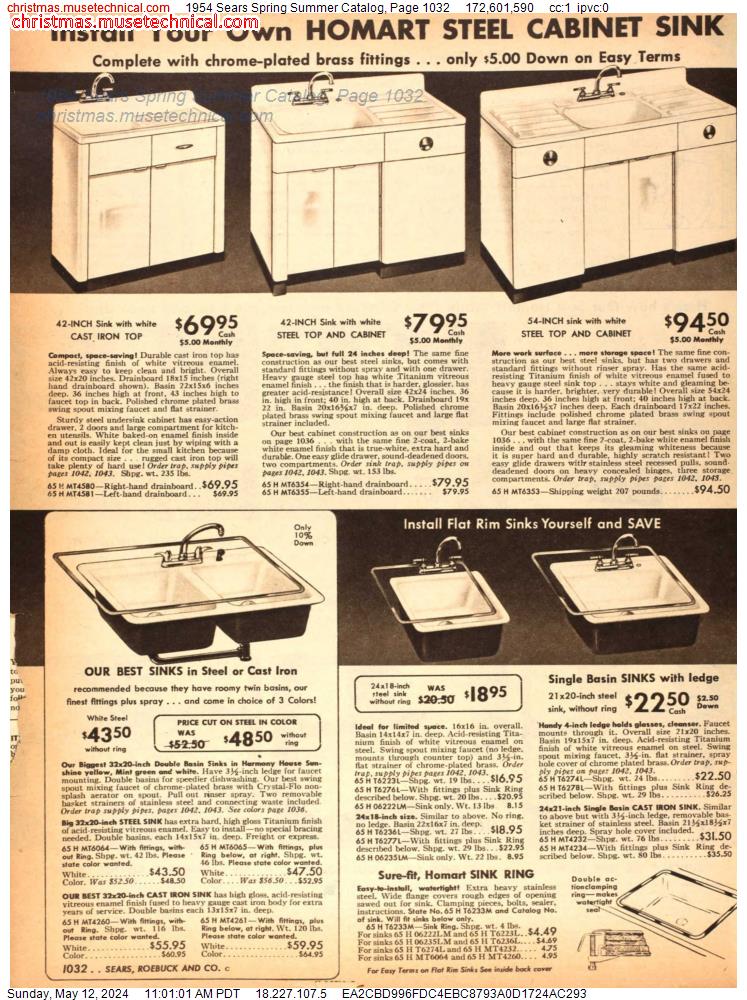 1954 Sears Spring Summer Catalog, Page 1032