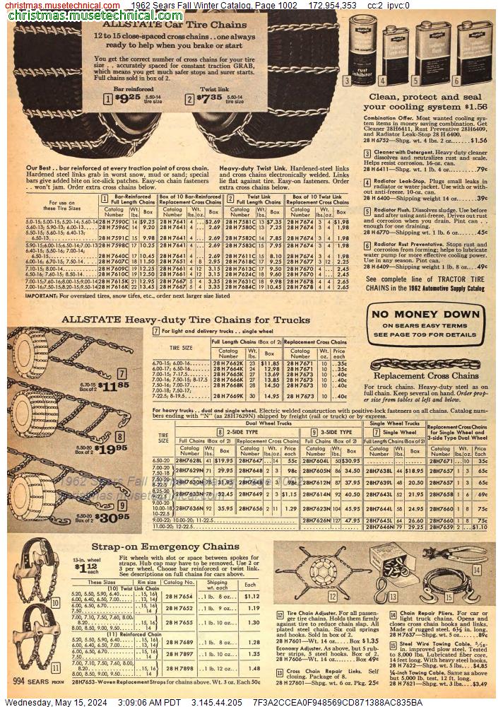 1962 Sears Fall Winter Catalog, Page 1002