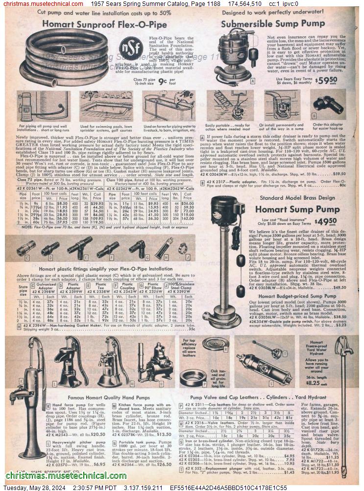 1957 Sears Spring Summer Catalog, Page 1188