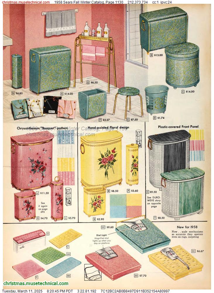 1958 Sears Fall Winter Catalog, Page 1130