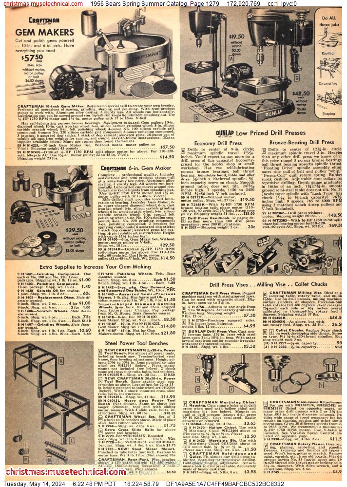 1956 Sears Spring Summer Catalog, Page 1279