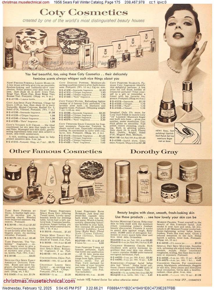 1956 Sears Fall Winter Catalog, Page 175