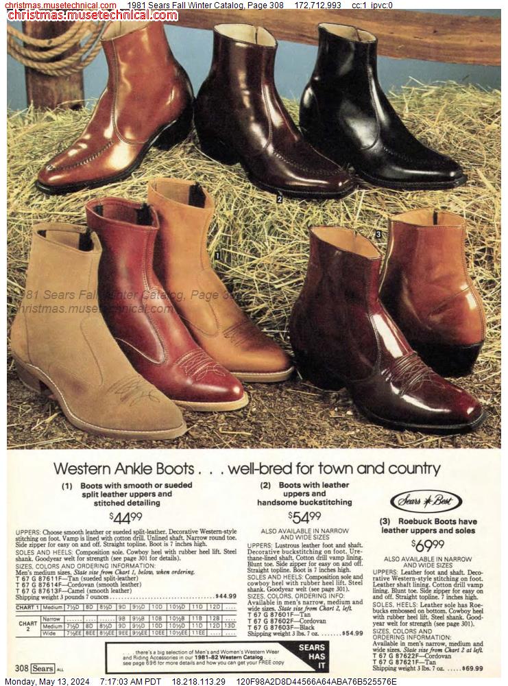 1981 Sears Fall Winter Catalog, Page 308