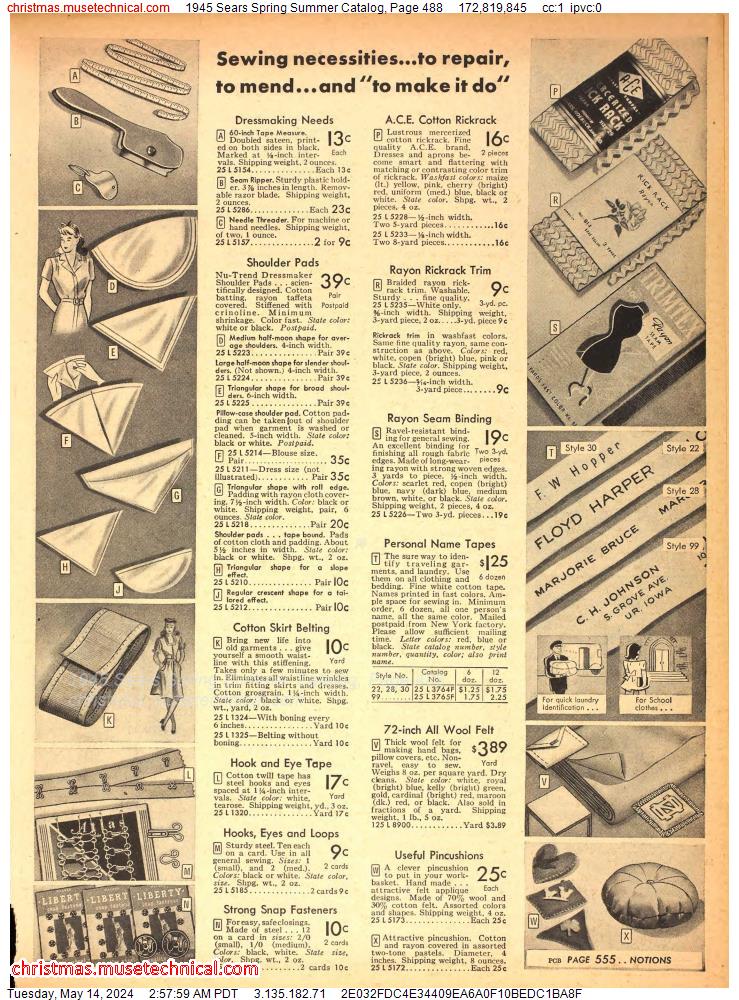 1945 Sears Spring Summer Catalog, Page 488
